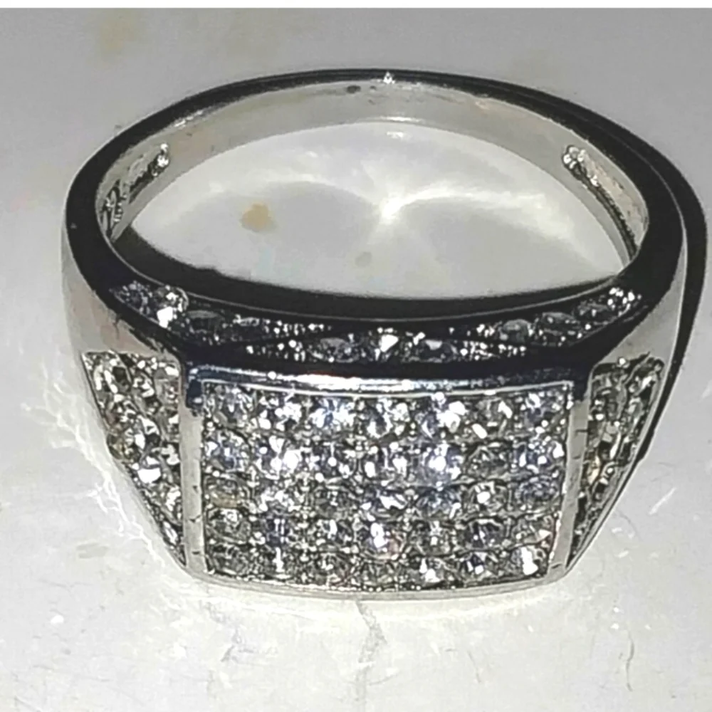 Modern Men's 925 Blinged Out Ring Sz 11
